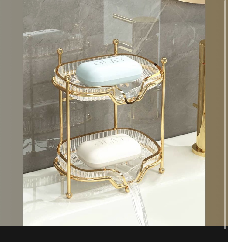 Luxury multi layer wall mounted bathroom soap storage rack